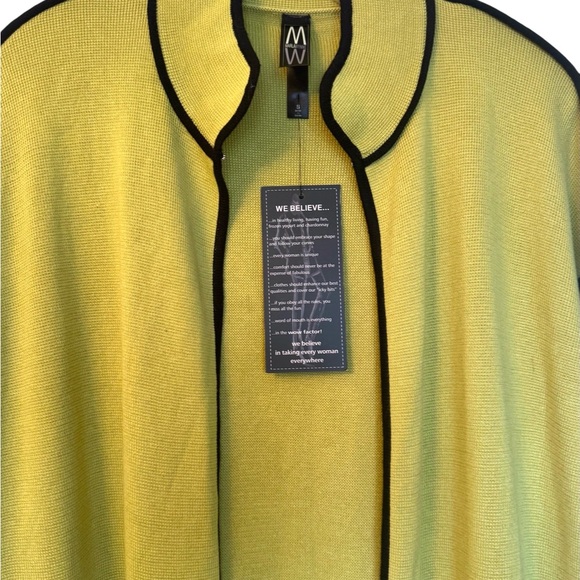 MARLAWYNNE Women’s SMALL Green Open Front Mid-Length LS Cardigan Sweater - Picture 2 of 7